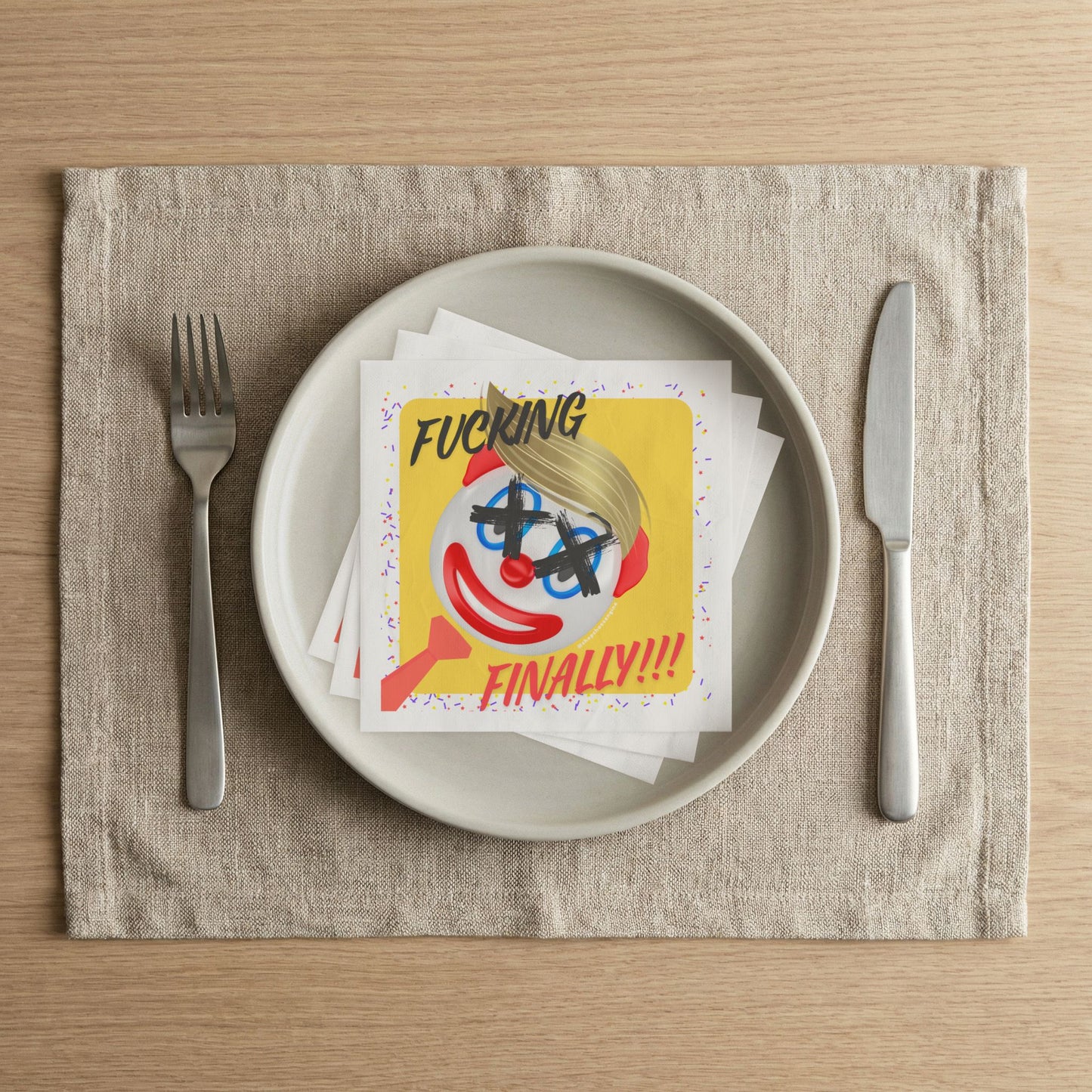 Fucking Finally!! Dead Clown party napkins