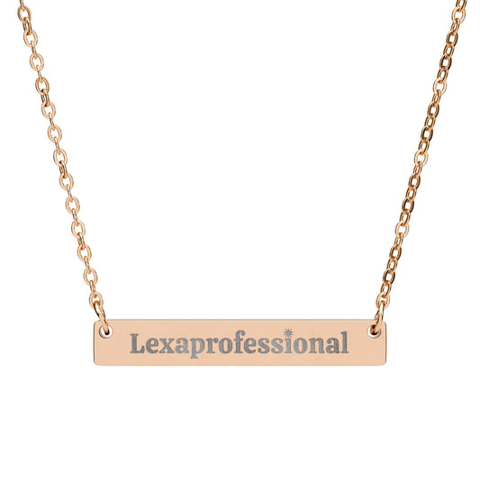 Lexaprofessional engraved horizontal bar necklace