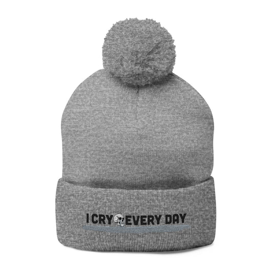 I Cry Every Day pom-pom knit cap