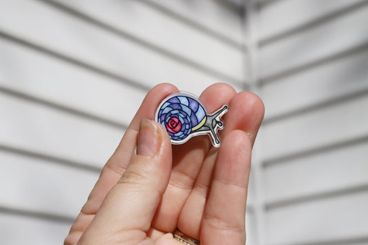 Stained Glass Snail acrylic pin