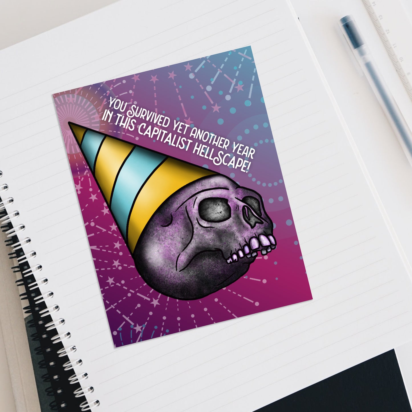 Capitalist Hellscape birthday card