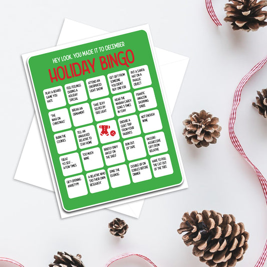Holiday Bingo funny Christmas card
