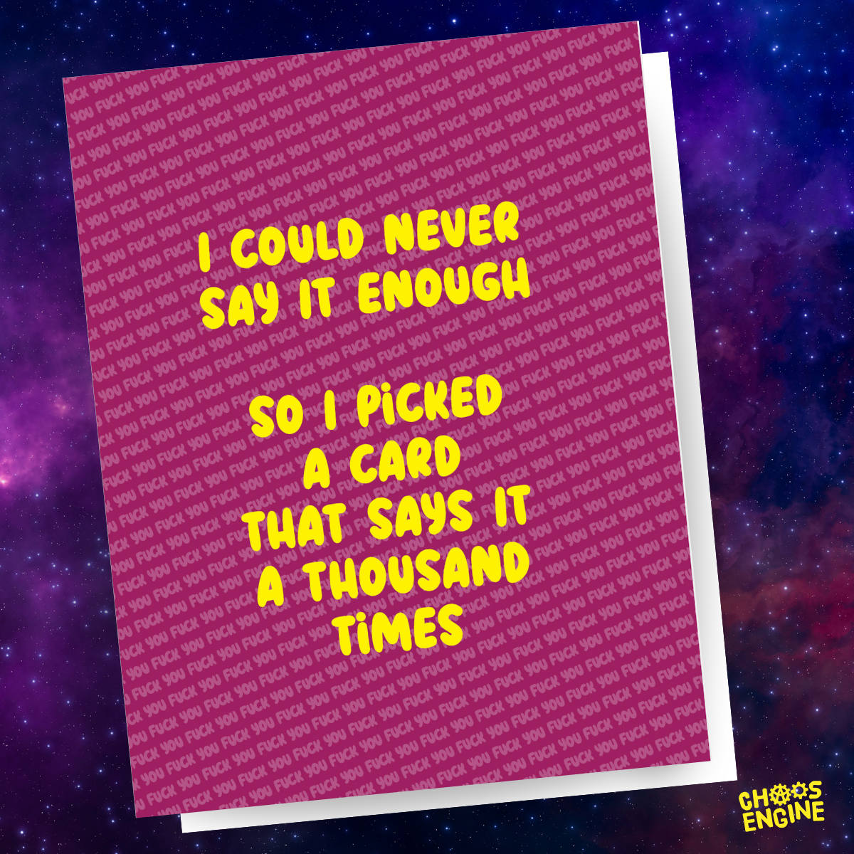A Thousand Times: Fuck You card