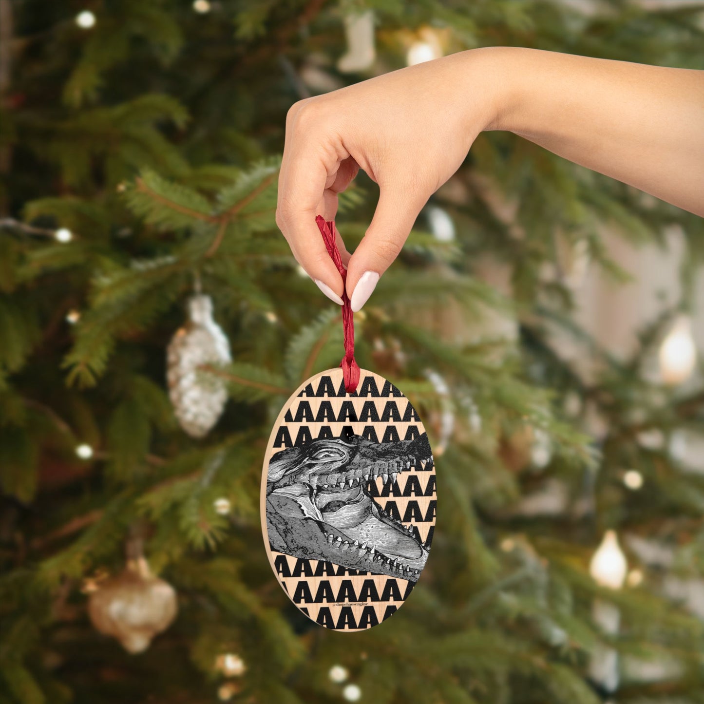 AAAAAAAH wooden ornament with magnet back