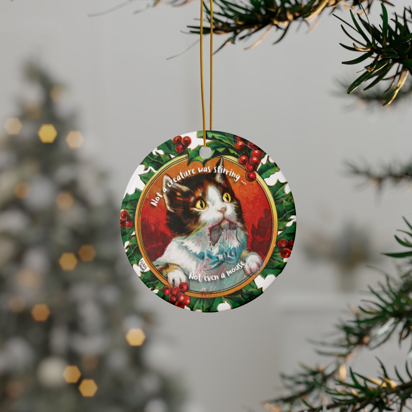 Not Even a Mouse ceramic ornament