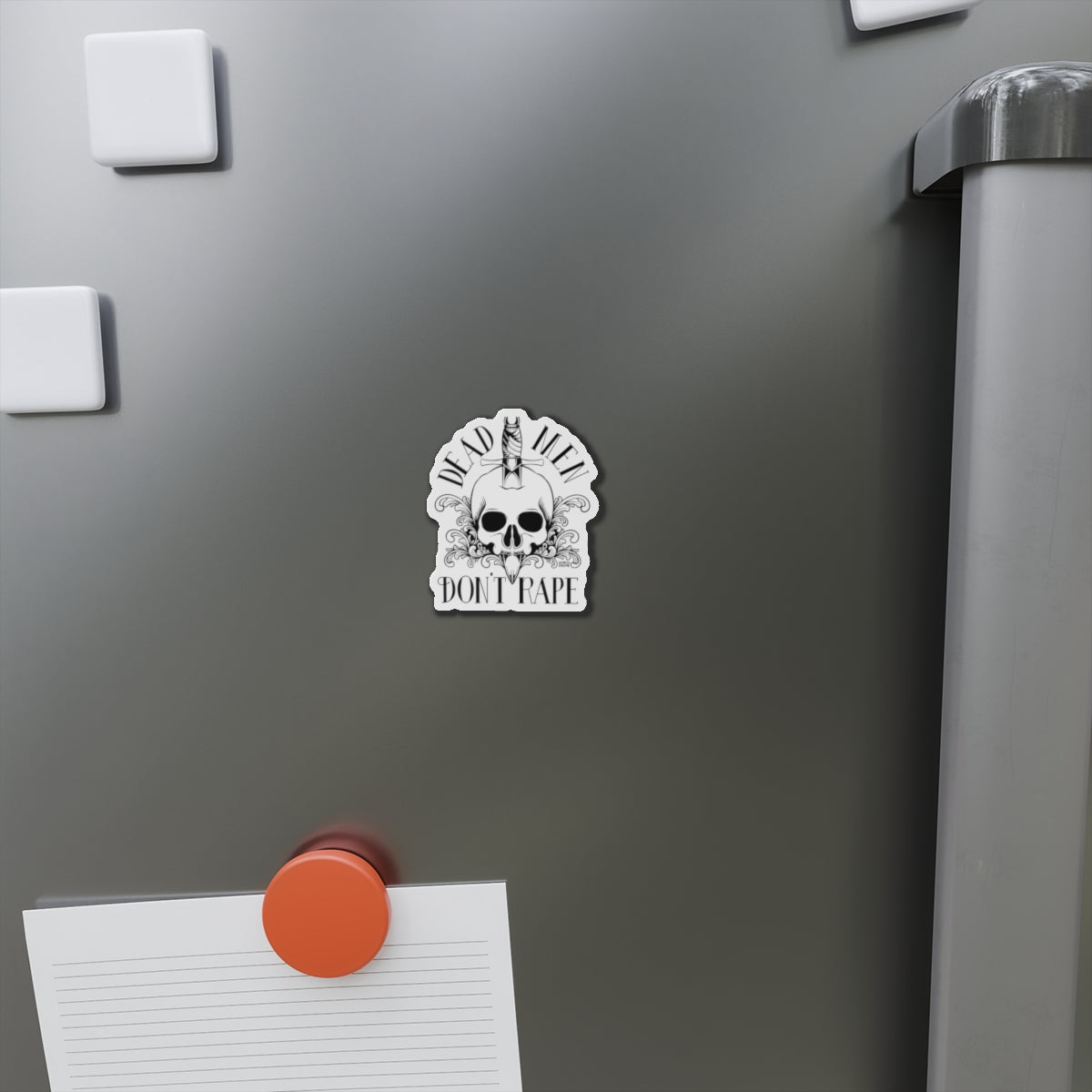 Dead Men Don't Rape die-cut magnet