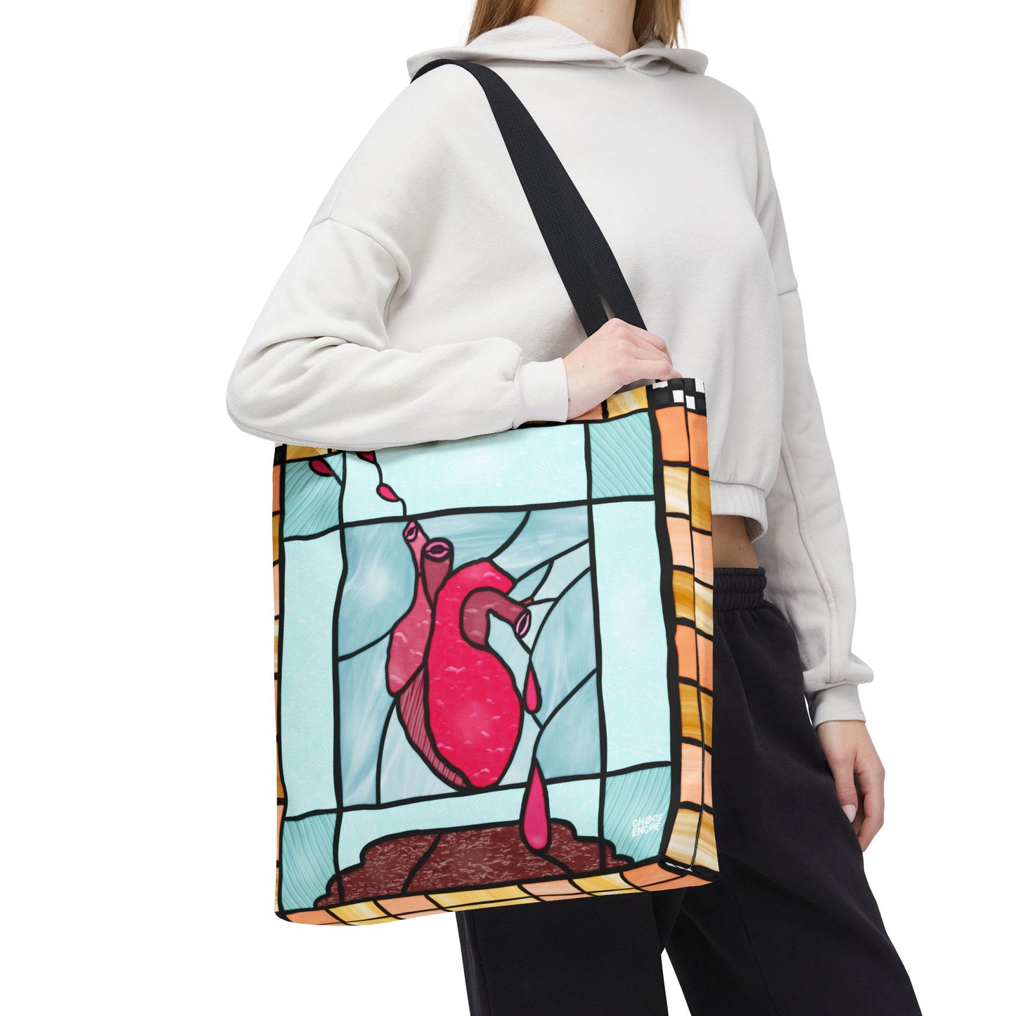 Heart of Stained Glass tote bag