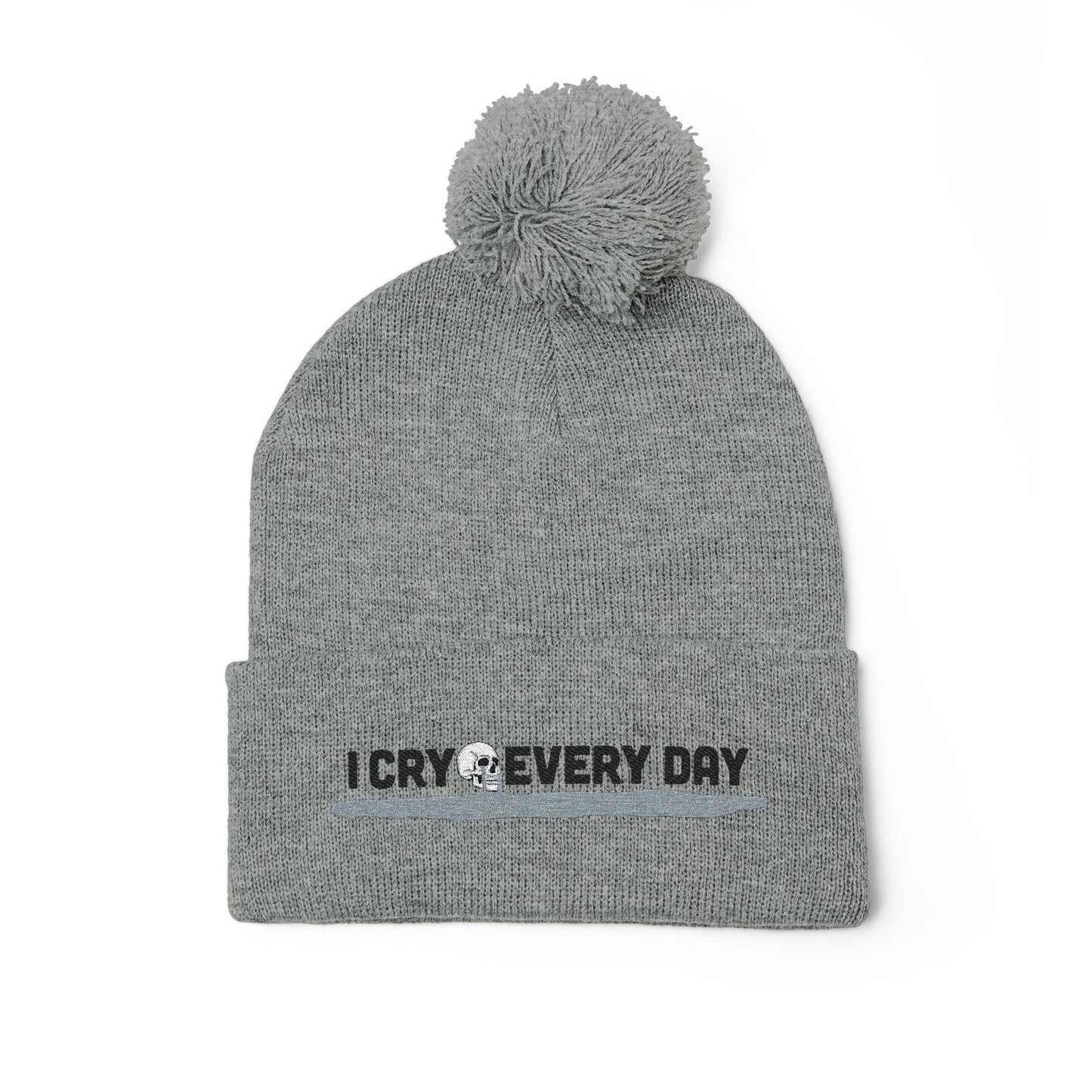 I Cry Every Day pom-pom knit cap