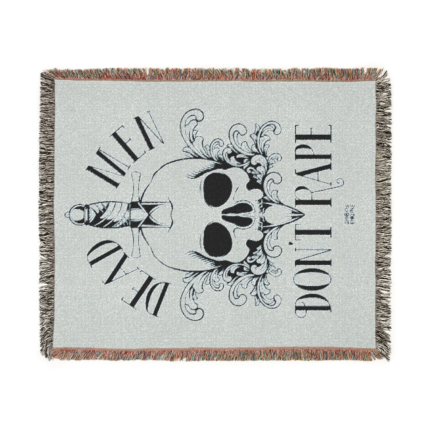 Dead Men Don't Rape woven blanket