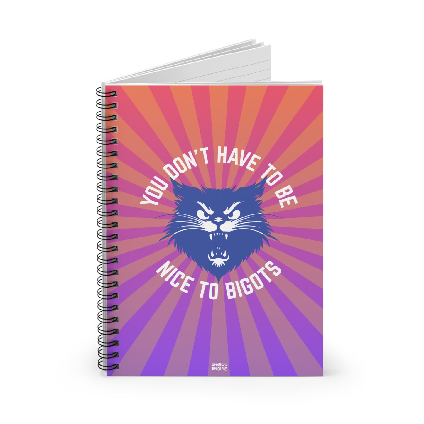 Don't Be Nice to Bigots spiral notebook