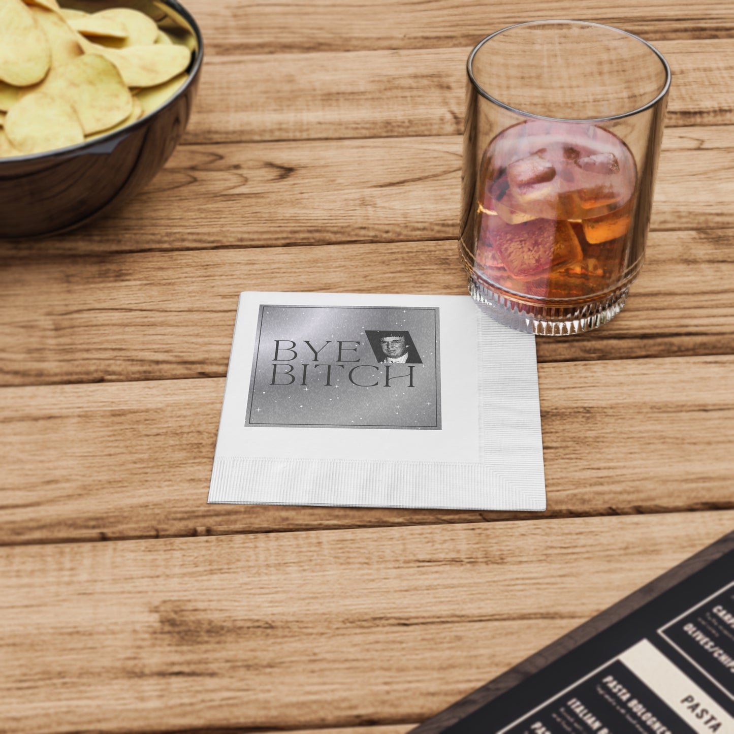 BYE BITCH coined party napkins