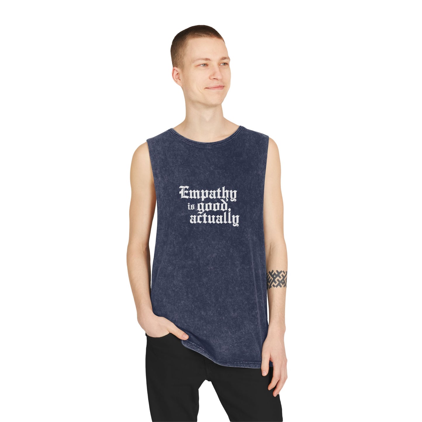 Empathy is Good Actually stonewash tank top