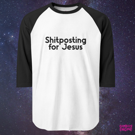 Shitposting for Jesus unisex raglan shirt