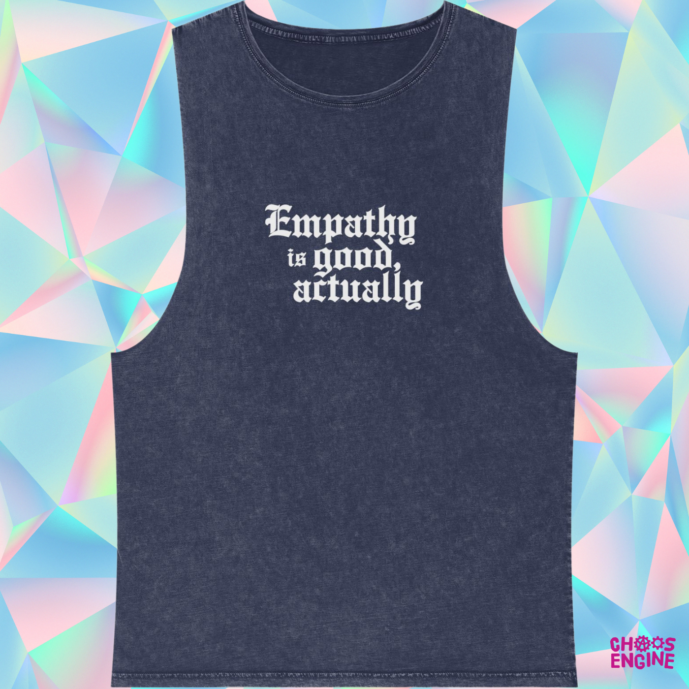 Empathy is Good Actually stonewash tank top