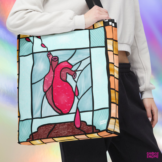 Heart of Stained Glass tote bag