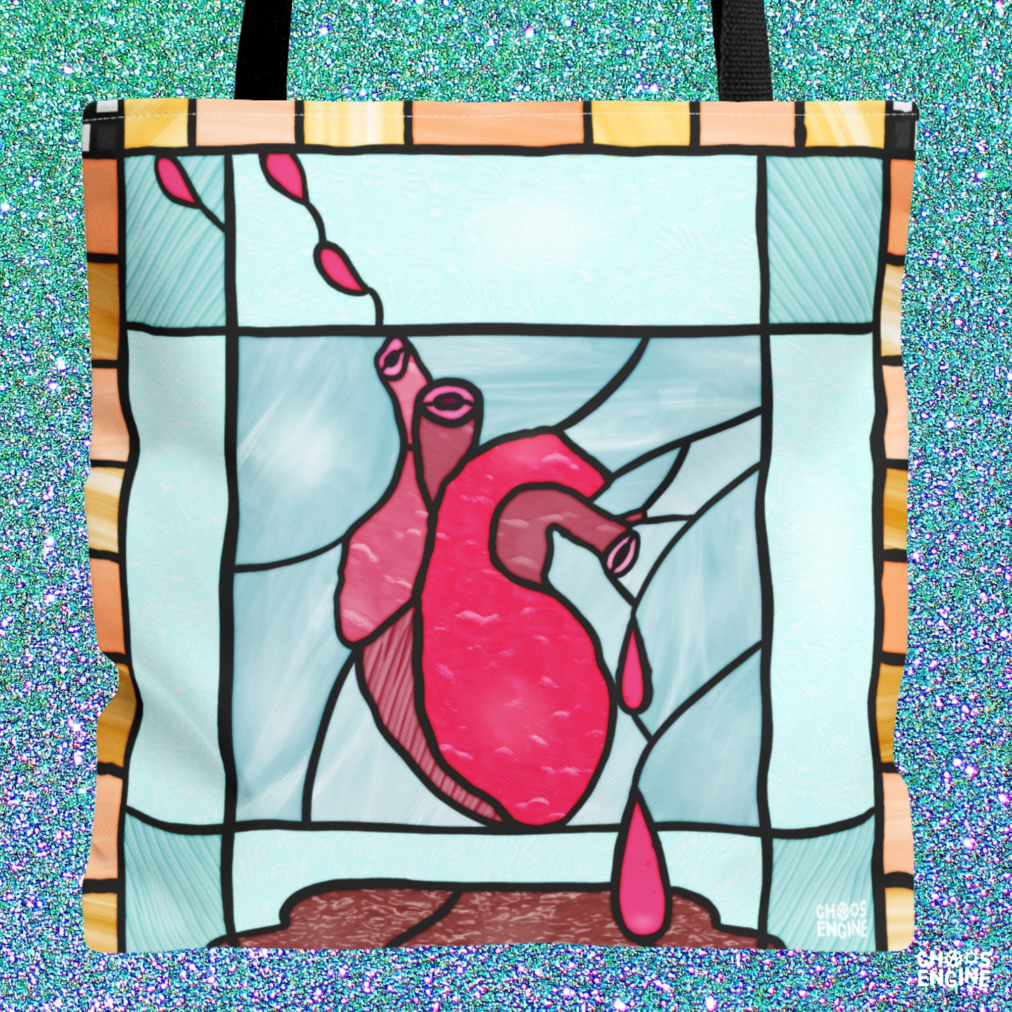 Heart of Stained Glass tote bag