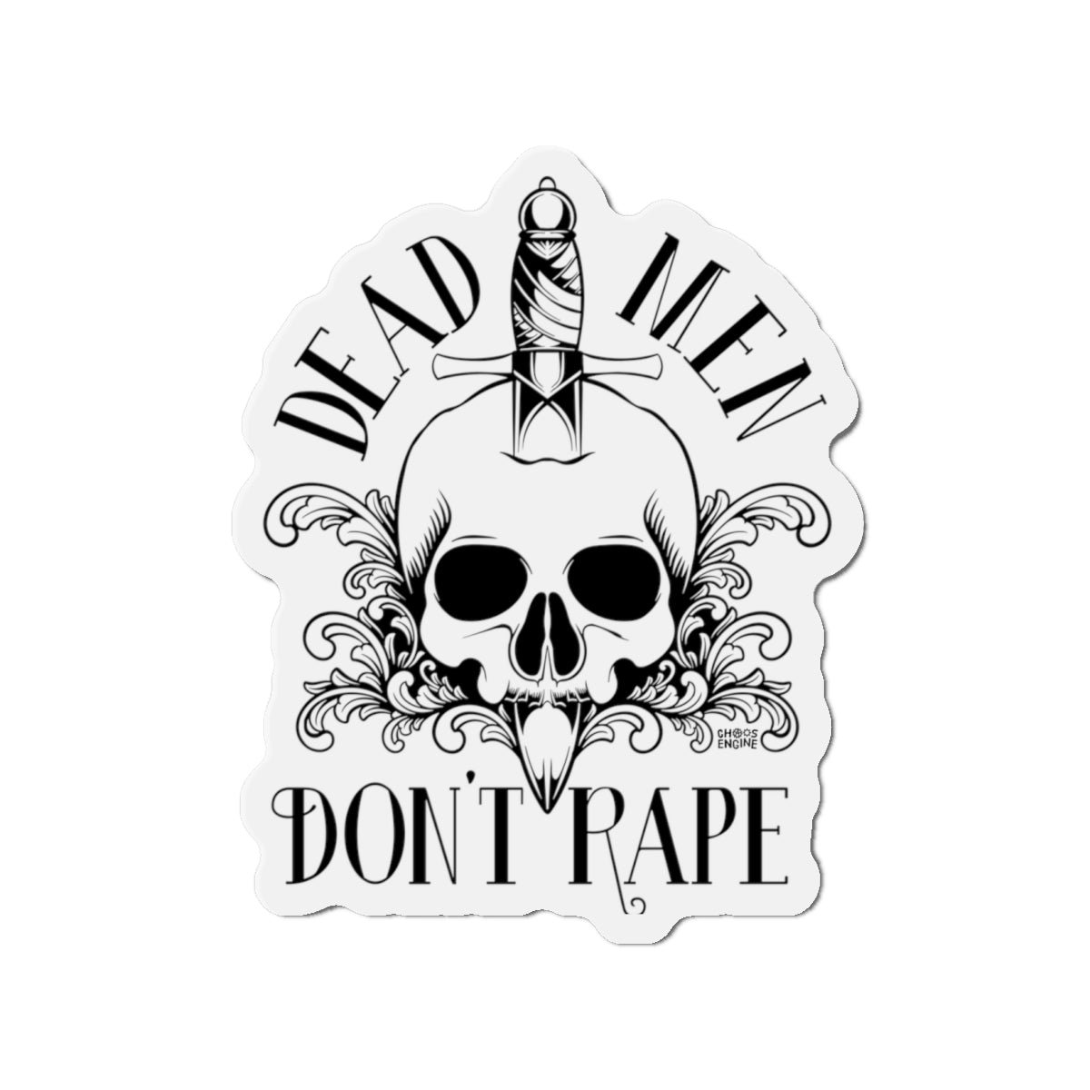 Dead Men Don't Rape die-cut magnet