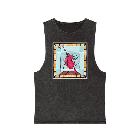 Heart of Stained Glass stonewash tank top