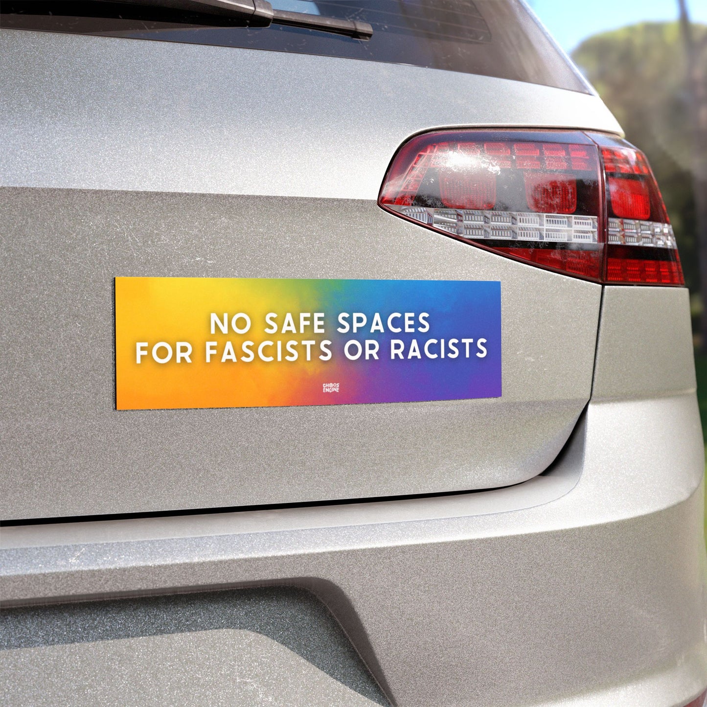 No Safe Spaces for Fascists or Racists car magnet