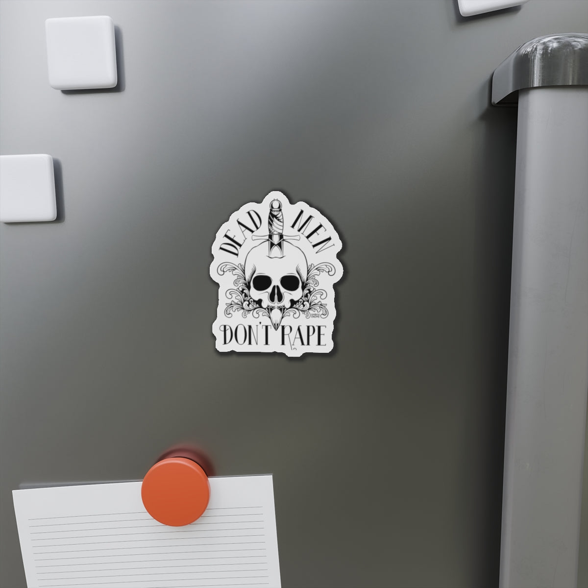 Dead Men Don't Rape die-cut magnet