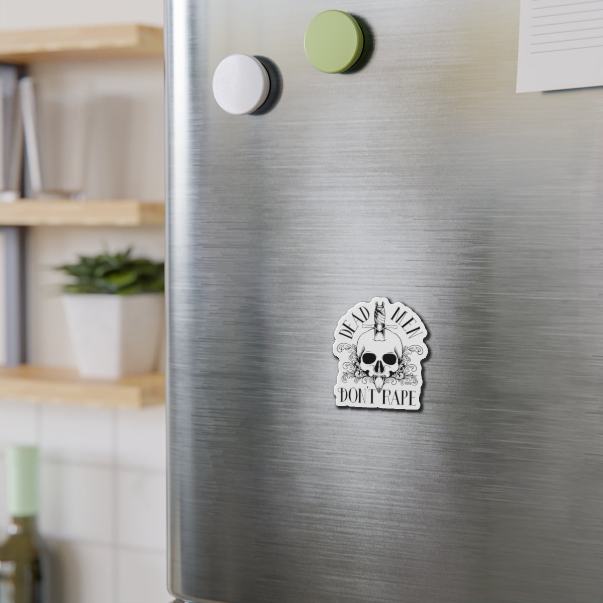 Dead Men Don't Rape die-cut magnet