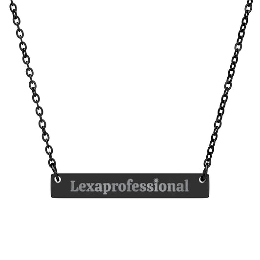 Lexaprofessional engraved horizontal bar necklace
