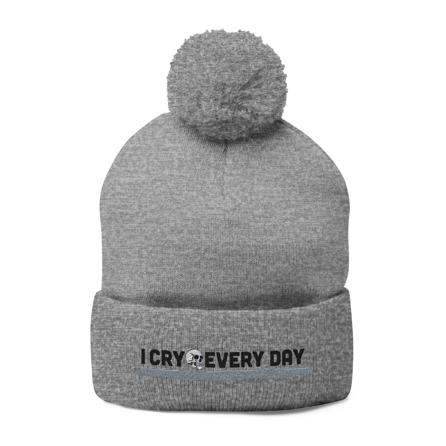 I Cry Every Day pom-pom knit cap
