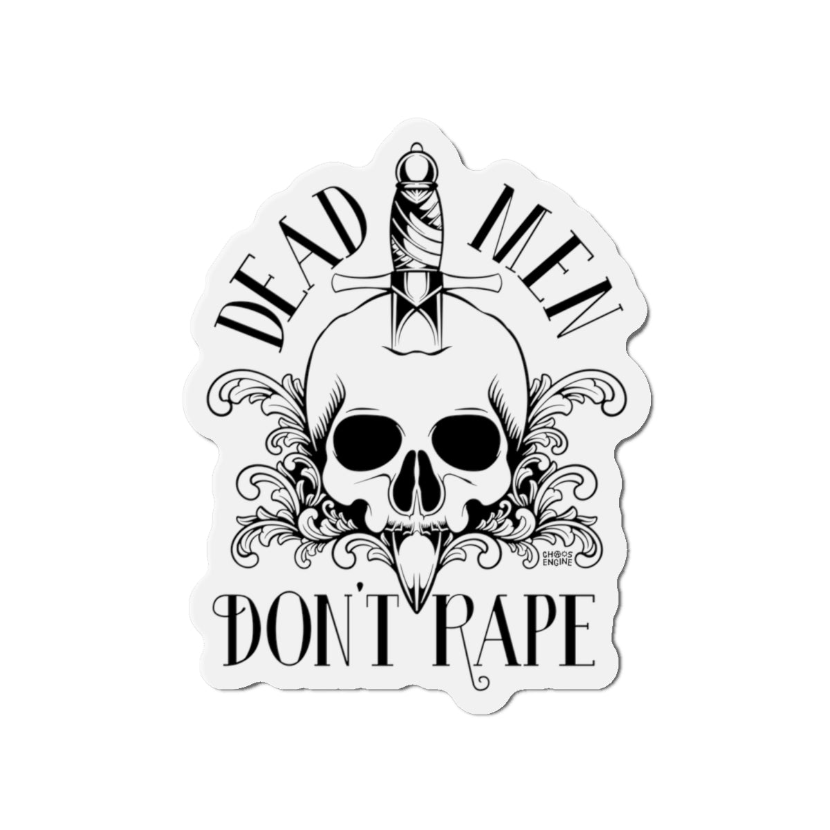 Dead Men Don't Rape die-cut magnet
