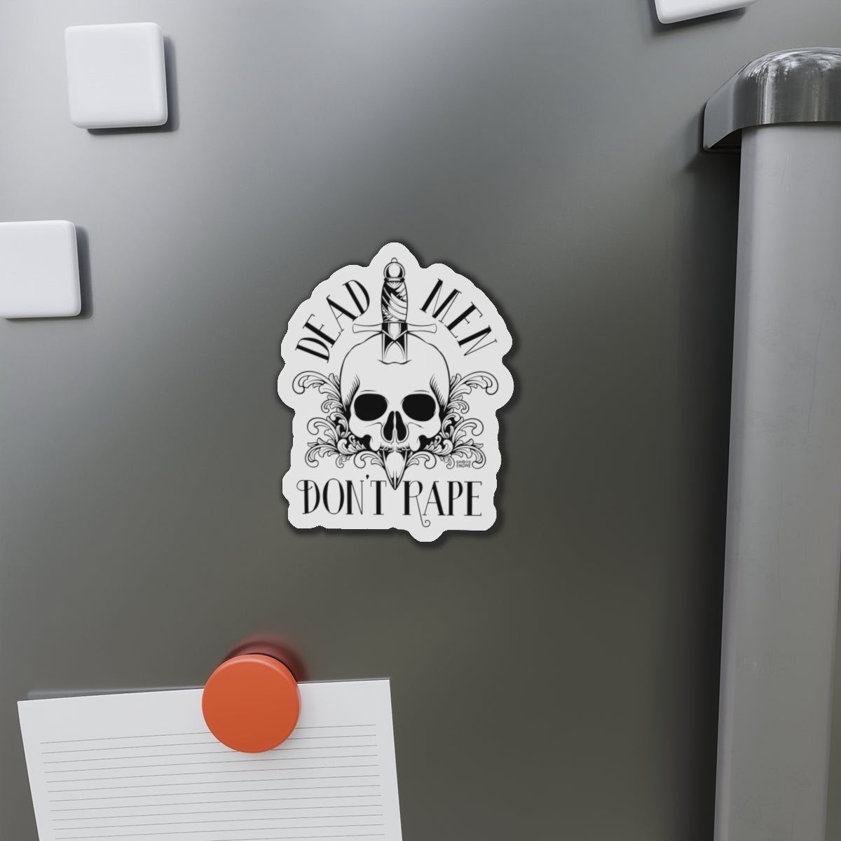 Dead Men Don't Rape die-cut magnet