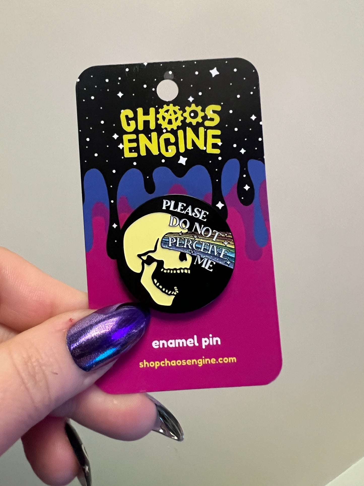Please Do Not Perceive Me enamel pin