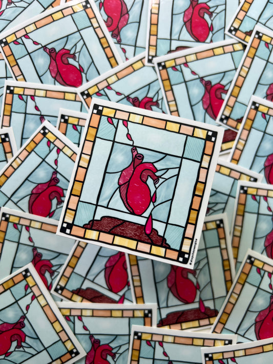 Heart of Stained Glass vinyl sticker
