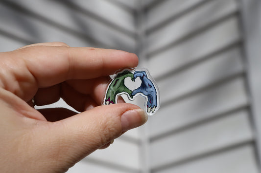Zombie Heart Hands acrylic pin