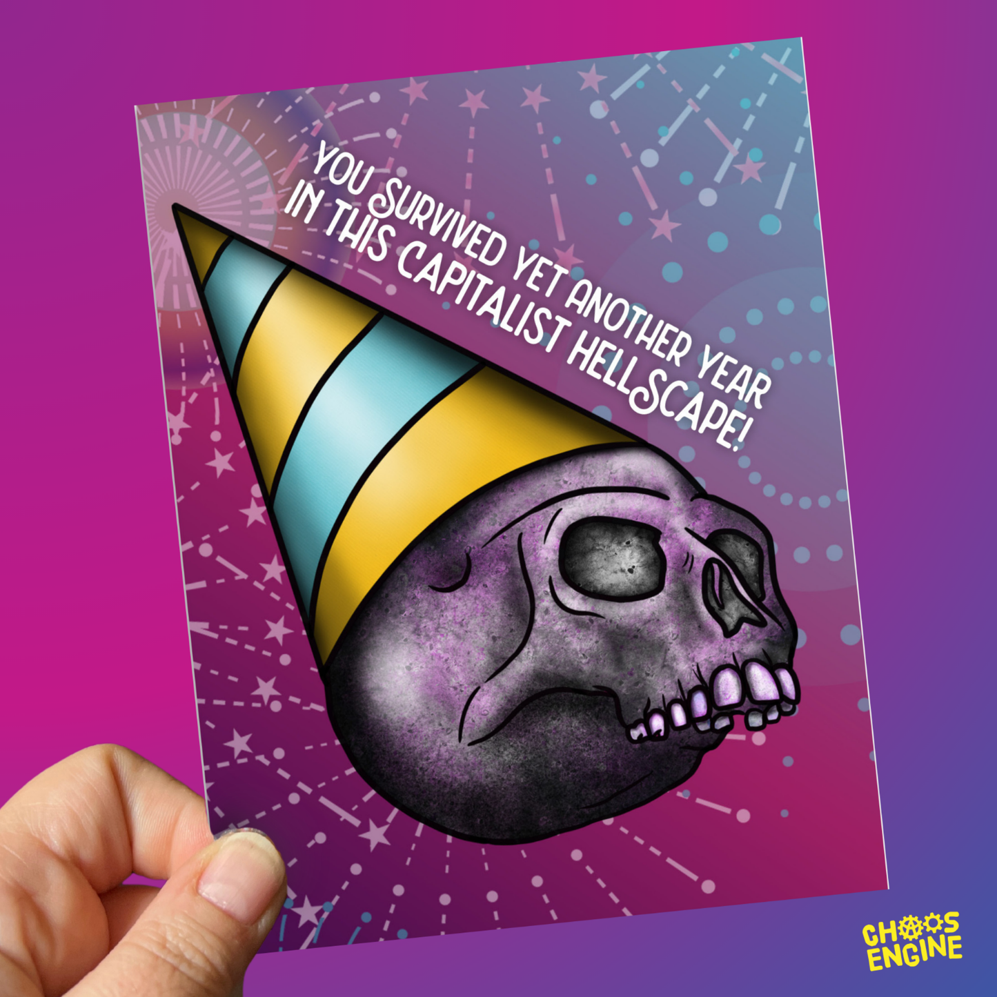 Capitalist Hellscape birthday card