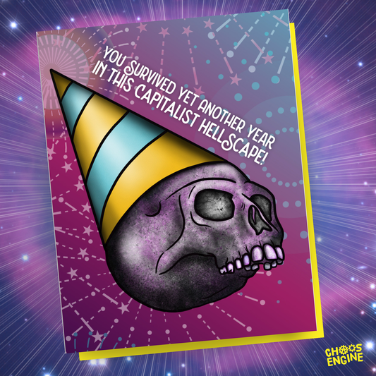 Capitalist Hellscape birthday card