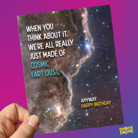 Cosmic Fart Dust birthday card