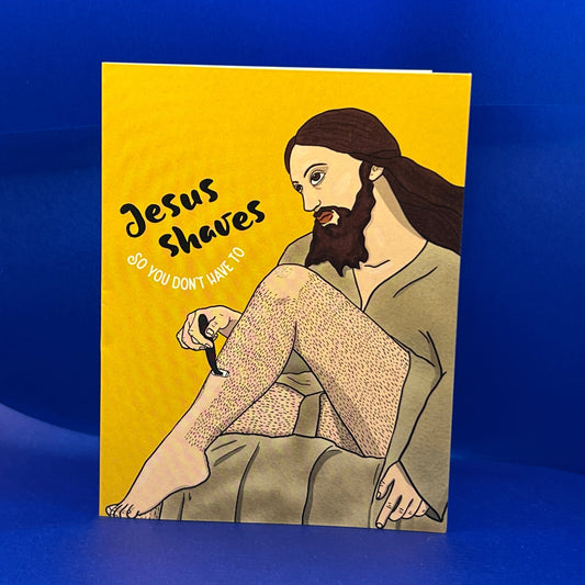 Book cover with illustration of Jesus and text on a yellow background