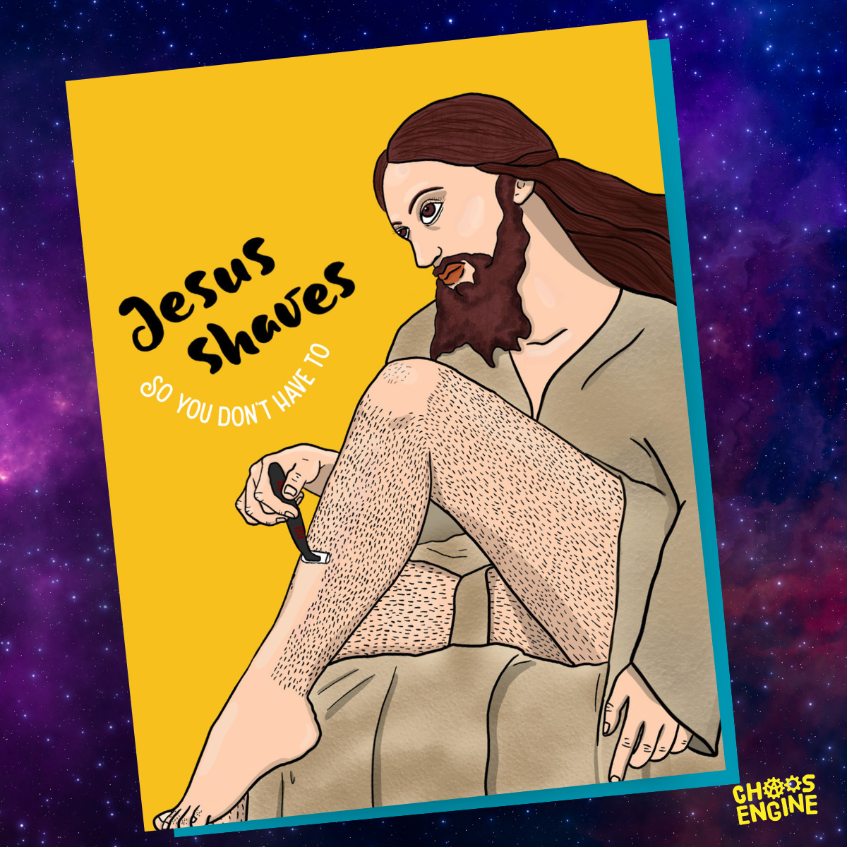 Jesus Shaves card