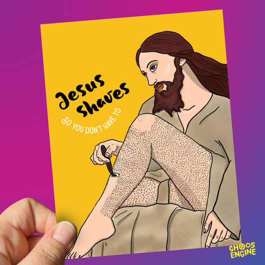 Jesus Shaves card