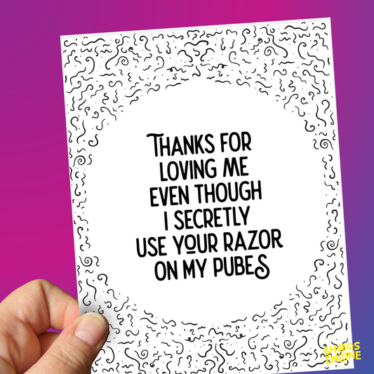 Pube Razor card