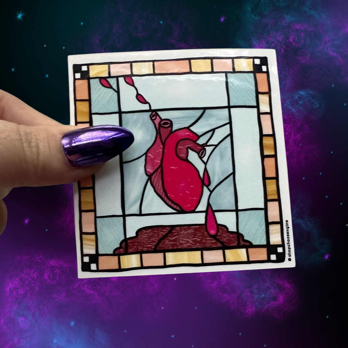 Heart of Stained Glass vinyl sticker