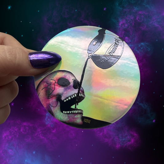 Girl Dinner holographic vinyl sticker