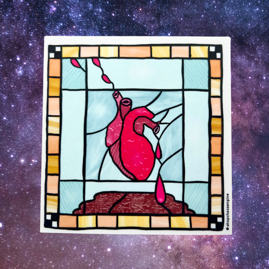 Heart of Stained Glass vinyl sticker