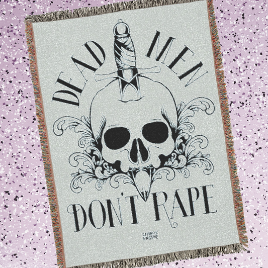 Dead Men Don't Rape woven blanket