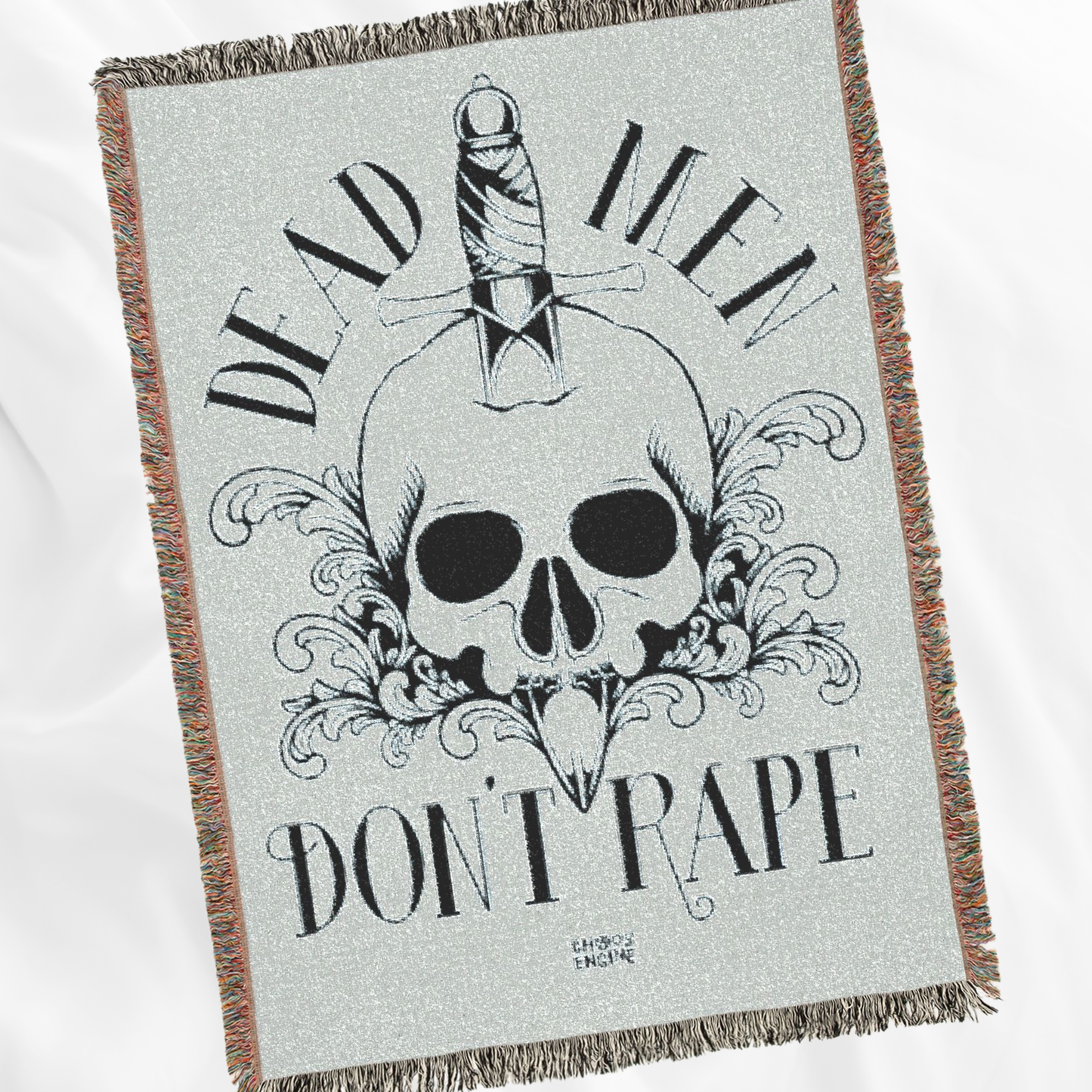 Dead Men Don't Rape woven blanket