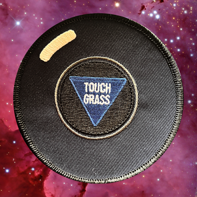 touch grass magic 8 ball iron on patch